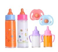 Biberon per bambole con ciucci, set da 6 biberon simulati per bambole con latte o succo che scompaiono, accessori per da gioco, regalo per bambini, stile 2, ciuccio per bambola.