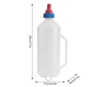 Biberon per latte di agnello, biberon per latte di capra, biberon con manico, progettato per agnelli, in plastica di alta qualità, bianco, capacità 1 l