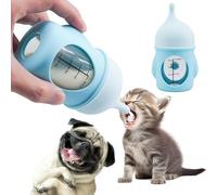 Biberon per latte per cuccioli, comprimibile e riutilizzabile, anti-soffocamento, design con mangiatoia per cuccioli, 80 ml