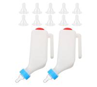 Biberon per Vitelli e Agnelli 800ml in Plastico ABS Resistente Sospeso | Design Invertito per Alimentazione Pulita, Struttura Rinforzata, 10 Tettarelle Sostituibili Incluse