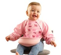 Bibetta Ultrabib - Bavaglino per lo svezzamento con maniche, in neoprene di alta qualità per il massimo comfort, impermeabile, con tasca raccogli briciole, per l'alimentazione di bambini e neonati