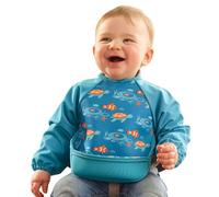 Bibetta Ultrabib - Bavaglino per lo svezzamento con maniche, in neoprene di alta qualità per il massimo comfort, impermeabile, con tasca raccogli briciole, per l'alimentazione di bambini e neonati