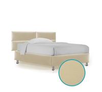 BiBi Relax | Sommier Piazza e Mezza Contenitore, Con 4 Pannelli Testata, Tessuto Ecopelle, 120 x 190 cm, Colore Beige, Made in Italy