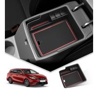 BIBIBO bracciolo auto con tappetino Scatola Portaoggetti del Bracciolo Central Console Armrest Storage Box per Kia Ceed GT SW CD Pro ceed GT 2018 2019 2020 2021 2022, Nero