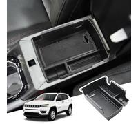 BIBIBO J*eep Compass bracciolo auto con tappetino Scatola Portaoggetti del Bracciolo Central Console Armrest Storage Box per J*eep Compass 2021-2024 / A*lfa R*omeo Tonale 2022 2023