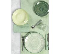 BIBIHOME - Servizio piatti Anna Terra in porcellana disegno spirale in un mix di colori fra bosco, salvia e verde. Elegante e moderno, 18 pezzi