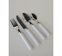 BIBIHOME - Set 24 Posate Kilkenny in Acciaio 18/10 con Manici in PP Spessore 1.8 mm | Adatte a Lavastoviglie | 6 Coltelli, 6 Forchette, 6 Cucchiai, 6 Cucchiaini | Vari Colori (BIANCO)