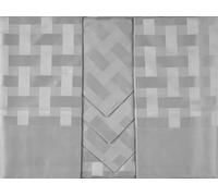 BIBIHOME - Tovaglia Intreccio di Piazza Pitti Firenze realizzata in prezioso raso di cotone 100% (var. 11 perla, 12 posti: 180x280 cm)