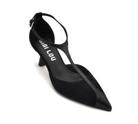 Bibilou 521z31 decollete maryjane camoscio-pelle nera tacco 7cm fondo gomma 5/6