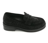 Bibilou 715z00 mocassino strass su camoscio tacco 2cm fondo gomma 3/4