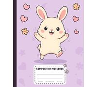 BibiPi Cute Bunny Composition Notebook - Student Planner & Organizer for School: 110 Pages, 7.5x9.25" - Features "All About Me," Daily Schedule, Contacts, & Important Dates for Kids & Teens