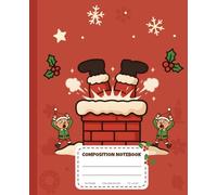 BibiPi Santa Chimney Composition Notebook - Funny Holiday Planner for School & Home: 110 Pages, 7.5x9.25" - Includes “All About Me,” Daily Schedule & Holiday Tracker for Kids