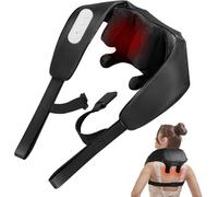 BIBIRE Massaggiatore per collo senza fili con calore, impastare Shiatsu 6D | Massaggiatore per tessuti profondi a mani libere per alleviare il dolore al collo e alle spalle. Ricaricabile