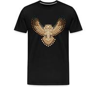 bibizan Beadwork Great Horned Owl Unisex 100% Cotton Short-Sleeve T-Shirts Black L