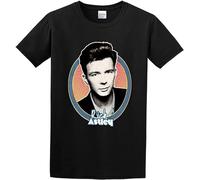 bibizan Rick Astley Fans Tee Unisex 100% Cotton Short-Sleeve T-Shirts Black M