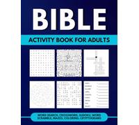 Bible Activity Book for Adults: 180+ Easy and Fun Large Print Puzzles including, Word Search, Word Scramble, Crossword, Maze, Coloring, Sudoku, and Cryptogram