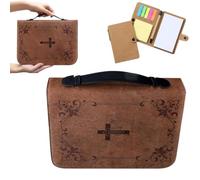 Bible Case, Retro PU Bible Cover with Zipper Handle for Men and Women, Protective Carrying Book Case (2XL)