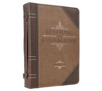 Bible Cover Lux-Leather Strong & Courageous Joshua 1:9