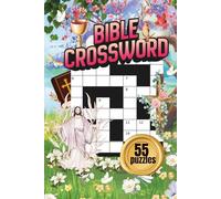 BIBLE CROSSWORD|55 PUZZLES, 6x9"| BEAUTIFUL FRONT& BACK COVER|LARGE PRINT| RELIGIOUS THEMED PUZZLE BOOK |110 PAGES: SOLUTIONS INCLUDED: PERFECT FOR ... TO READ| STRESS RELIEF| BIBICAL GIFT, FAITH