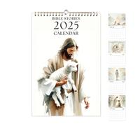 Bible Stories 2025 Calendar | Christian Calendar | Monthly Bible Wall Calendar | Jesus Christ What a Year Calendar | Christian Hanging Calendar with 12 Stunning Illustrations of Hope and Inspiration