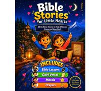 Bible Stories for Little Hearts: 25 Bedtime Stories to Help Children Know and Love God: Daily Scripture Verses, Moral Lessons, and Cozy Bedtime Prayers for Kids