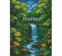 Bible Study Journal: Nature Inspired, Stained glass, Waterfall, Leaves, Bible verse on every page, Devotional, Wide ruled, 120 pages, 8.25x11 inches, ... gift, Christmas, Birthday, Stocking stuffer