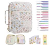 Bible Study Kit 11.81 x 3.15 x 9.06 Inches Cotton Case | Bibbie Study Supplies With 12 Highlighters 5 Pens 200 Etichette 75 Bible Tabs & Bookmarks - Studying Tools Set for Women Girls Adults Prayer