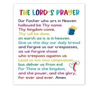 Bible Study Poster The Lords Prayer Scripture Wall-Art Our Father Print for Christian Classroom Home Office Devotional Decor(Unframed,12x18inch(30x45cm))
