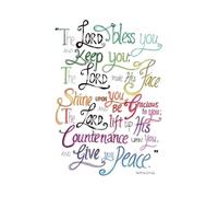 Bible Verse Blessing Print, The Lord Bless You & Keep You Numbers 6:24-26 Scripture Wall Art for Christian Home & Church Decor(Unframed,12x18inch(30x45cm))