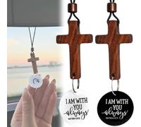 Bible Verse Car Rearview Hanging Cross Ornament - Tap for a Bible Verse Every Day, Cross for Car Mirror Hanging Accessories, Gifts with Christian Men, Hanger Cars Steering Wheel Decor(White+Black)