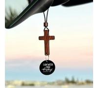 Bible Verse Car Rearview Hanging Cross Ornament - Tap for a Bible Verse Every Day, Cross for Car Mirror Hanging Accessories, Gifts with Christian Men, Hanger Cars Steering Wheel Decor(Black*1)