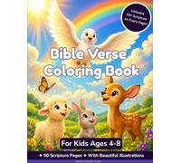 Bible Verse Coloring Book for Kids Ages 4-8: 50 Scripture Pages with Beautiful Illustrations - NIV Bible Verses with Cute Animals to Color