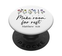 Bible Verse Matthew 11 28 Make Room for Rest Trust God Jesus PopSockets PopGrip Adesivo