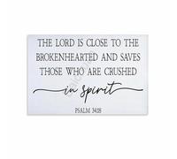 Bible Verse Psalm 34:18: Christian Scripture Poster for Faith-Based Home Decor(Framed,12x18inch(30x45cm))