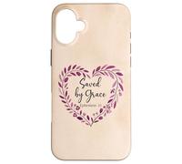 Bible Verse Saved By Grace Through Faith Scripture God Quote Custodia per iPhone 16 Plus