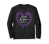 Bible Verse Saved By Grace Through Faith Scripture God Quote Maglia a Manica
