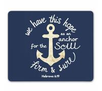 Bible Verse - We Have This Hope As An Anchor for The Soul Hebrew 6:19 Theme Pattern Tappetini Mouse Antiscivolo Tappetino Mouse Lavabile Mousepad per Casa Ufficio Lavoro 25X30Cm