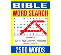 Bible Word Search 2500 Words: New Puzzles for Adults, Teens and Seniors With Solutions