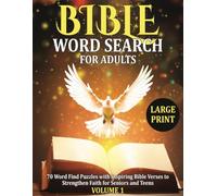 Bible Word Search for Adults Large Print: 70 Inspiring Bible Wordfind Verses to Strengthen Faith for Women Adults Seniors and Teens