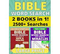 Bible Word Search Large Print: 2 Books in 1 with Verses on Hope & Healing and Miracles, 2500+ Searches with One Puzzle Per Page and Full Solutions Included