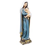 Biblegifts Statua fiorentina Madonna col Bambino 20 cm Design tradizionale italiano in resina Vergine Maria e Gesù Bambino Collezione Oro in scatola