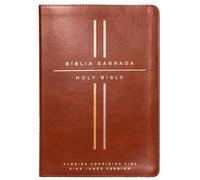 Bíblia Bilíngue, Português/Inglês, ACF/KJV, Couro-soft marrom, Leitura Perfeita: Bíblia King James Version e Almeida Corrigida Fiel