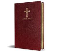 Biblia Católica en español. Símil piel vinotinto, tamaño comp (Copertina rigida)