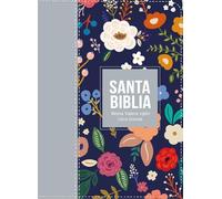 Biblia Rvr 1960 Compacta Letra Grande 11 Puntos Símil Piel Flores Azul Oscuro Plomo Con Cierre Y Índice (Bible Rvr 1960 Compact Large Print 11 Point ... Flowers Grey Dark Blue, Zipper and Index)