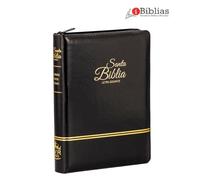 Biblia RVR60 - tamaño compacto con índice en la orilla y zipper, semi piel,