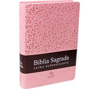 Bíblia Sagrada Letra Supergigante com índice - Capa Rosa claro: Nova Almeida Atualizada (NAA) com Letras Vermelhas