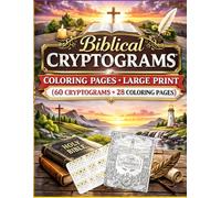Biblical Cryptograms: Encrypted Bible Verses and coloring book: Brain Games with answers- large print