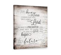 Biblical Promise Wall Art Jeremiah 29 11 For I Know The Plans Canvas Print for Prayer Corner Study Room(Unframed,16x24inch(40x60cm))