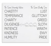 Biblical Teachings Metal signs Virtue Decor 12x8 Inch | Informative artwork for back to school teaching moral lessons