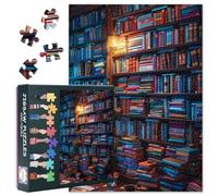 Biblioteca 1000 pezzi puzzle per adulti, puzzle 1000 pezzi difficili e sfida libri colorati, 70 x 50 cm, puzzle famiglia gioco notte e decorazione per la casa (serie libreria)